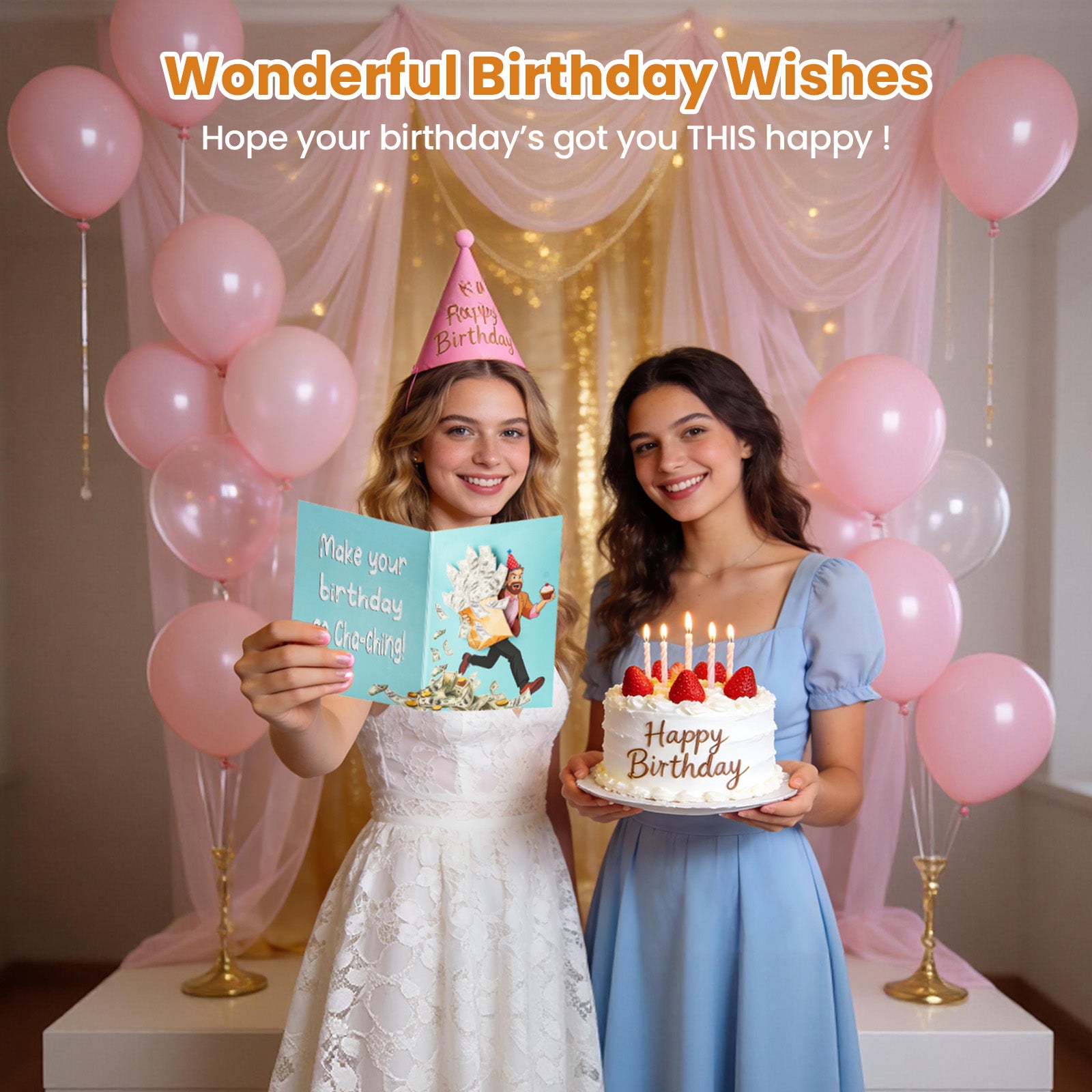 Funny Birthday Card，Musical Birthday Card with Shaking Money Bag – Interactive Happy Birthday Greeting Card with Music & Envelope, Surprise Birthday Gift for Men, Women & Kids