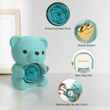 Mountova Teddy Bear with Preserved Flower（Tiffany Blue)