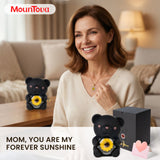 Mountova Lucky Sunflower Bear Necklace Gift Box Set, Romantic Jewelry for Mom, Daughter, Girlfriend, Birthday & Anniversary, Cute Room Decor
