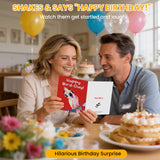 Funny Musical Birthday Card with Singing & Head-Banging Parrot, Sound & Shaking Pop Up Birthday Card for Men Women Kids, Happy Birthday Gift for Friends, Family, Coworkers