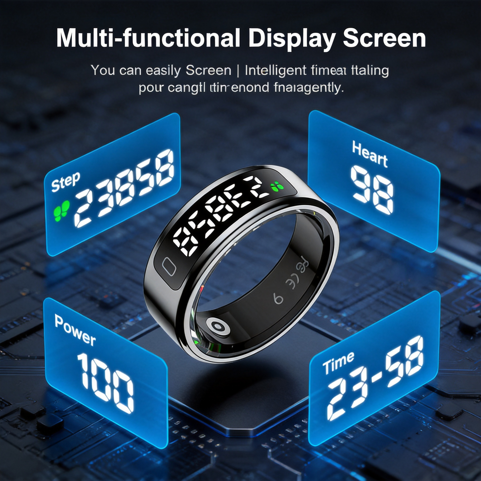 Father’s Day R11C Smart Ring for Dad Track Heart Rate Sleep Health Fitness Tracker Period Reminder Camera Control Perfect Gift for Dad Husband