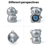 Silver Gray Teddy Bear and Preserved Flower with Heartfelt Message