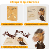 Gentleman Horse Musical Birthday Card for Men, Dad, Husband，Funny Shaking Greeting Card for Him, Perfect for Birthday Party, Father’s Day