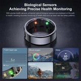 Smart Ring with LED Screen--Health, Fitness & Period Tracker, Camera Control. Gift for Men & Women, Black/Rose Gold/Silver Wearable Tech Gadgets Remote, Fitness health monitor,use for counting and reciting praises