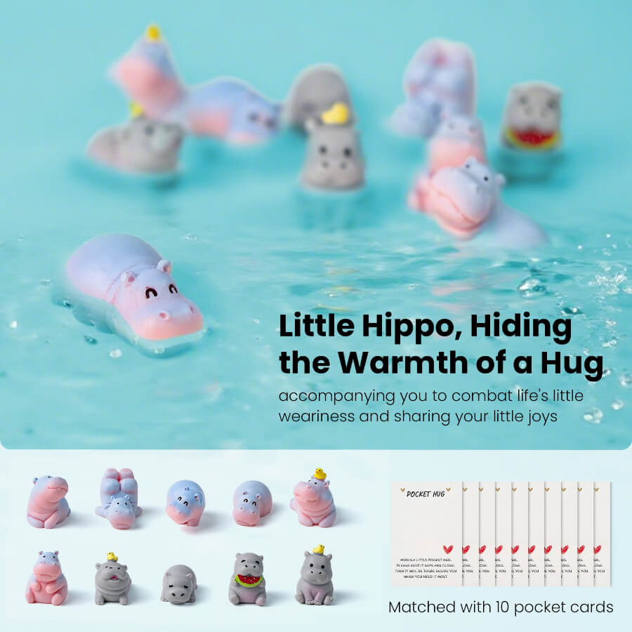 Happy Hippo Pocket Hug Set, 10 Pieces for a Set