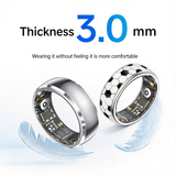 Vibration Call & Message Alert Stainless Steel Smart Health Ring, IP68 Waterproof Fitness Tracker, 24/7 Heart Rate Blood Oxygen Sleep Stress Monitor, 100+ Sports Modes, Family Care Long Battery Smart Ring for Men Women