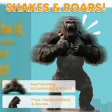 Funny Birthday Card with Sound, Shaking Gorilla Musical Interactive Greeting Card for Men Women Kids, Happy Birthday Gag Gift for Family Friends Coworkers