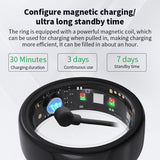 Smart Health Ring——Featuring Stress and Sleep Monitoring Functions, Compatible with iOS and Android,Waterproof Fitness Tracker for Women & Men, No Subscription Fee., Bluetooth, Wearable, Sensor Fitness Trackers