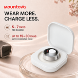 Mountova UR5 Smart Ring for For Women & Men - Premium Stainless Steel Fitness Tracker with 24/7 Heart Rate, Sleep, Stress & Menstrual Cycle Tracking, Family Care Mode, 5ATM Waterproof , No Subscription, iOS & Android Compatible, Gift Box Included,sohochic