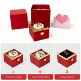 Coffret cadeau à rabat automatique, boîte à roses avec collier Love, cadeau pour elle