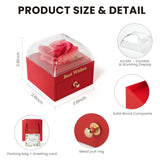 Rose Soap Gift Box with Silver Necklace, Gift for Her (Red)