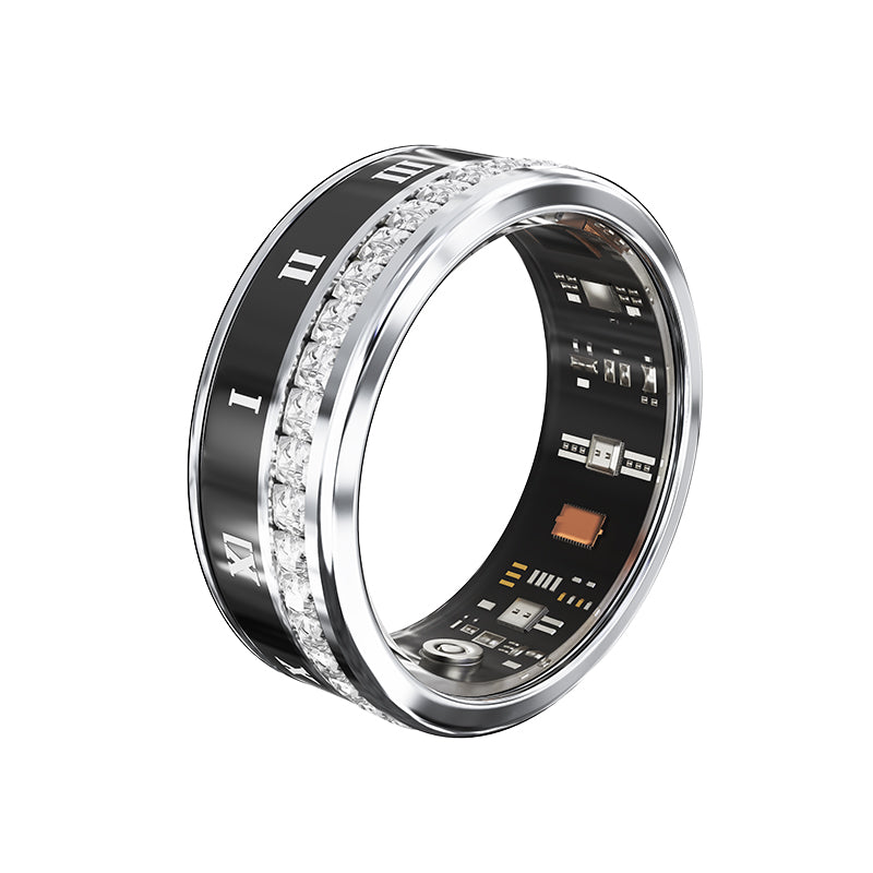 Unisex Colorblock Patchwork Design StainlessSteel Ring, Multifunctional Smart Ring, FashionAccessories for Men & Women, Wearable