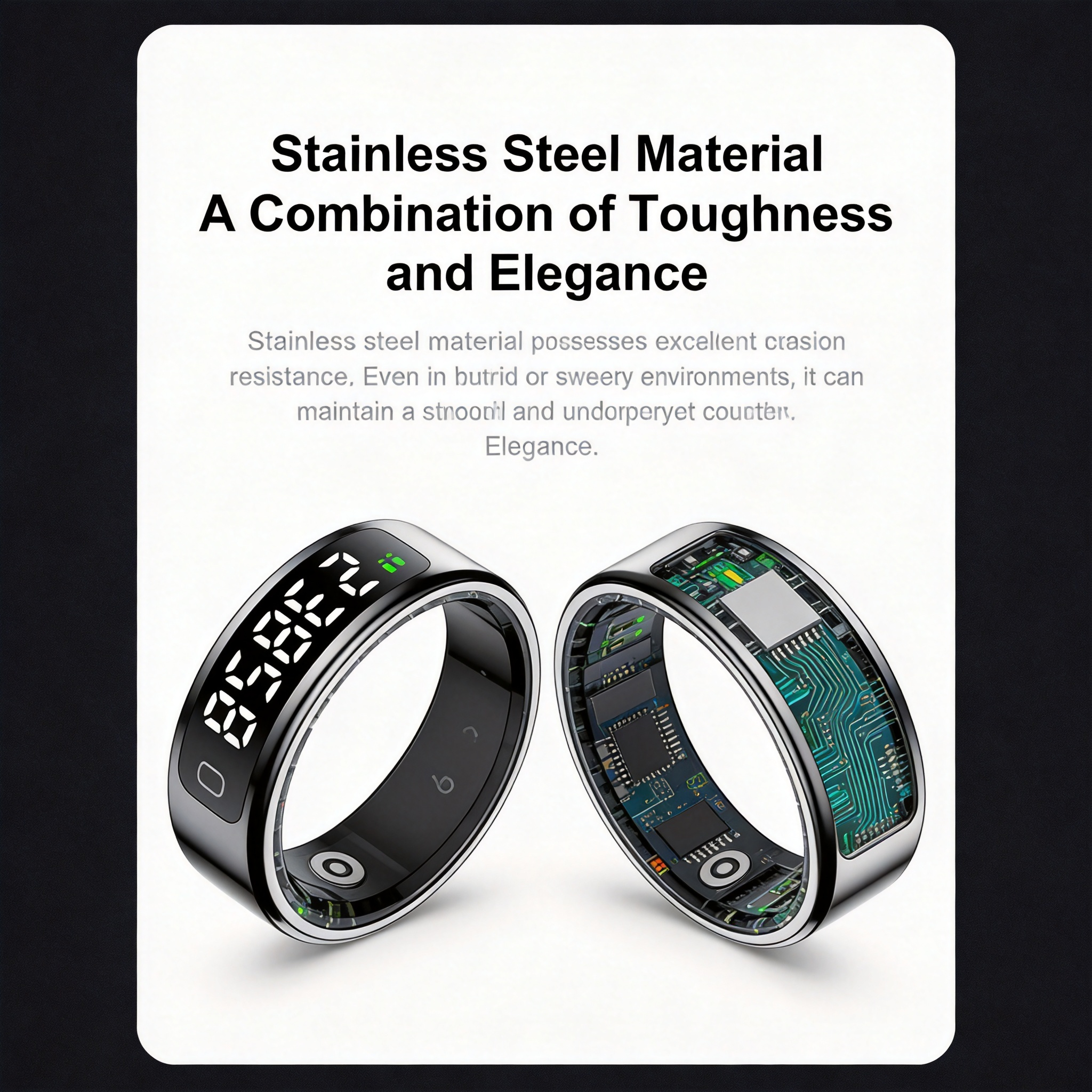 Father’s Day R11C Smart Ring for Dad Track Heart Rate Sleep Health Fitness Tracker Period Reminder Camera Control Perfect Gift for Dad Husband