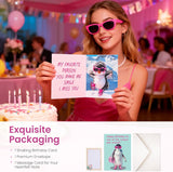 Funny Birthday Card，Funny Penguin Musical ＆ Shaking Card，Interactive Greeting Card with Envelope for Women，Girlfriend，Colleague，Bestie