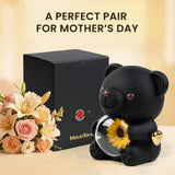 Mountova Lucky Sunflower Bear Necklace Gift Box Set, Romantic Jewelry for Mom, Daughter, Girlfriend, Birthday & Anniversary, Cute Room Decor