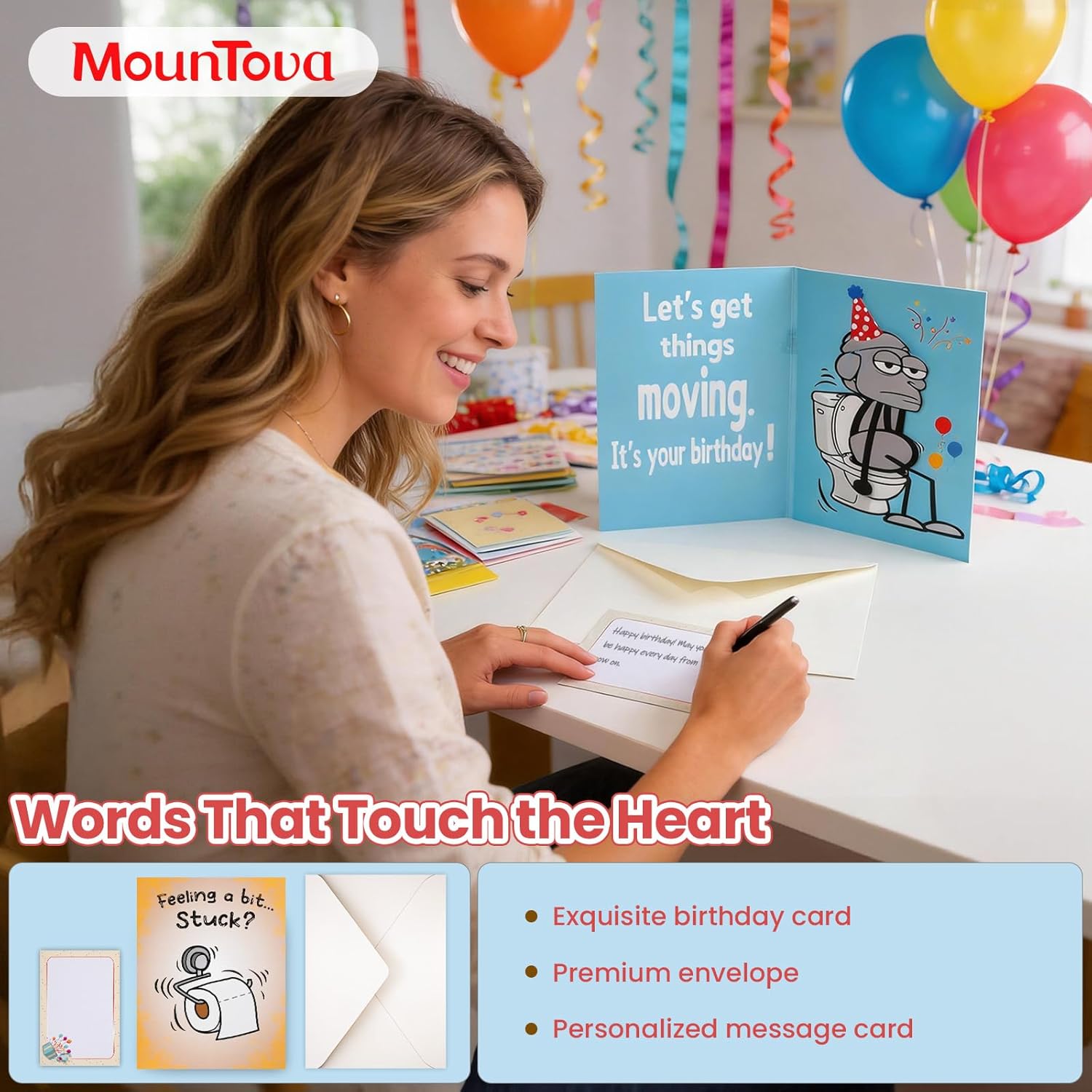 Funny Birthday  pop-up Card, Hilarious Birthday Cards for Men Women, Him - 3D Pop Up Constipation Gag Gifts for Husband, Dad - Rude Birthday Greeting Card with Envelope