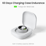 White Ceramic Smart Ring for Men & Women – IP68 Waterproof Health & Fitness Tracker, Sleep, Heart Rate, Stress & Cycle Monitor, iOS & Android Compatible, Charging Case Included