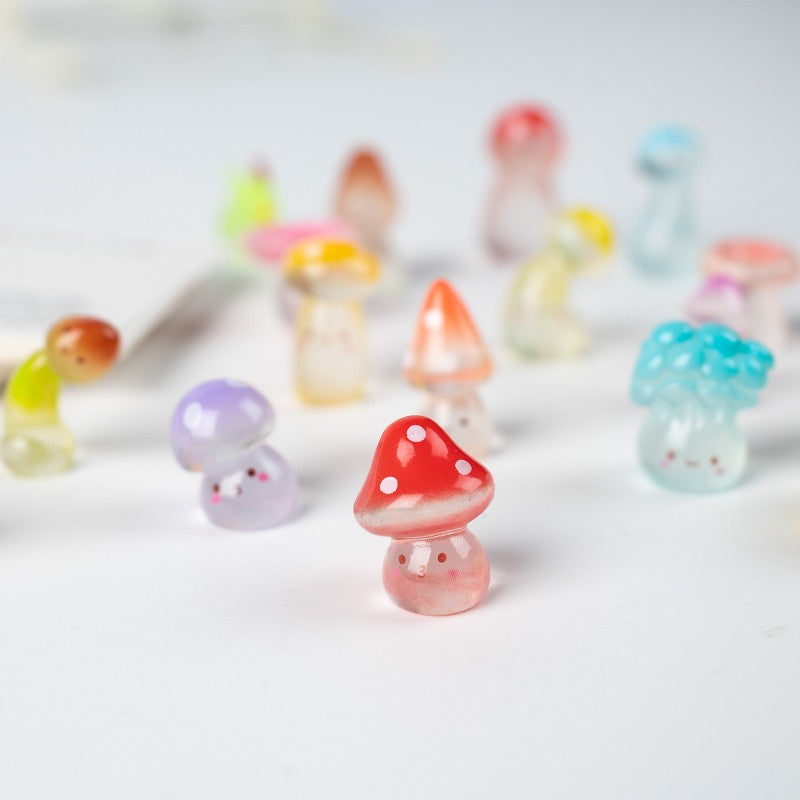 Champignon et poulet en perles de résine 3D, ensemble de câlins de poche, 20 pièces pour 1 ensemble