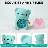 Mountova Teddy Bear with Preserved Flower（Tiffany Blue)