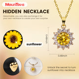 Mountova Lucky Sunflower Bear Necklace Gift Box Set, Romantic Jewelry for Mom, Daughter, Girlfriend, Birthday & Anniversary, Cute Room Decor