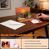 Anniversary Card with Music and Lights, 3D Pop Up Happy Anniversary Cards for Women Men Wife Husband Couple, Beach Vacation Invitation Card for Him or Her