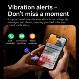 Vibration Call & Message Alert Stainless Steel Smart Health Ring, IP68 Waterproof Fitness Tracker, 24/7 Heart Rate Blood Oxygen Sleep Stress Monitor, 100+ Sports Modes, Family Care Long Battery Smart Ring for Men Women