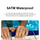 Smart Ring Dual Chip Health Monitoring Activity Tracker 5ATM Water Resistant Wireless Charging 24 7 Heart Rate Monitor Fitness Sports Daily Use Gift for Dad Men,R10