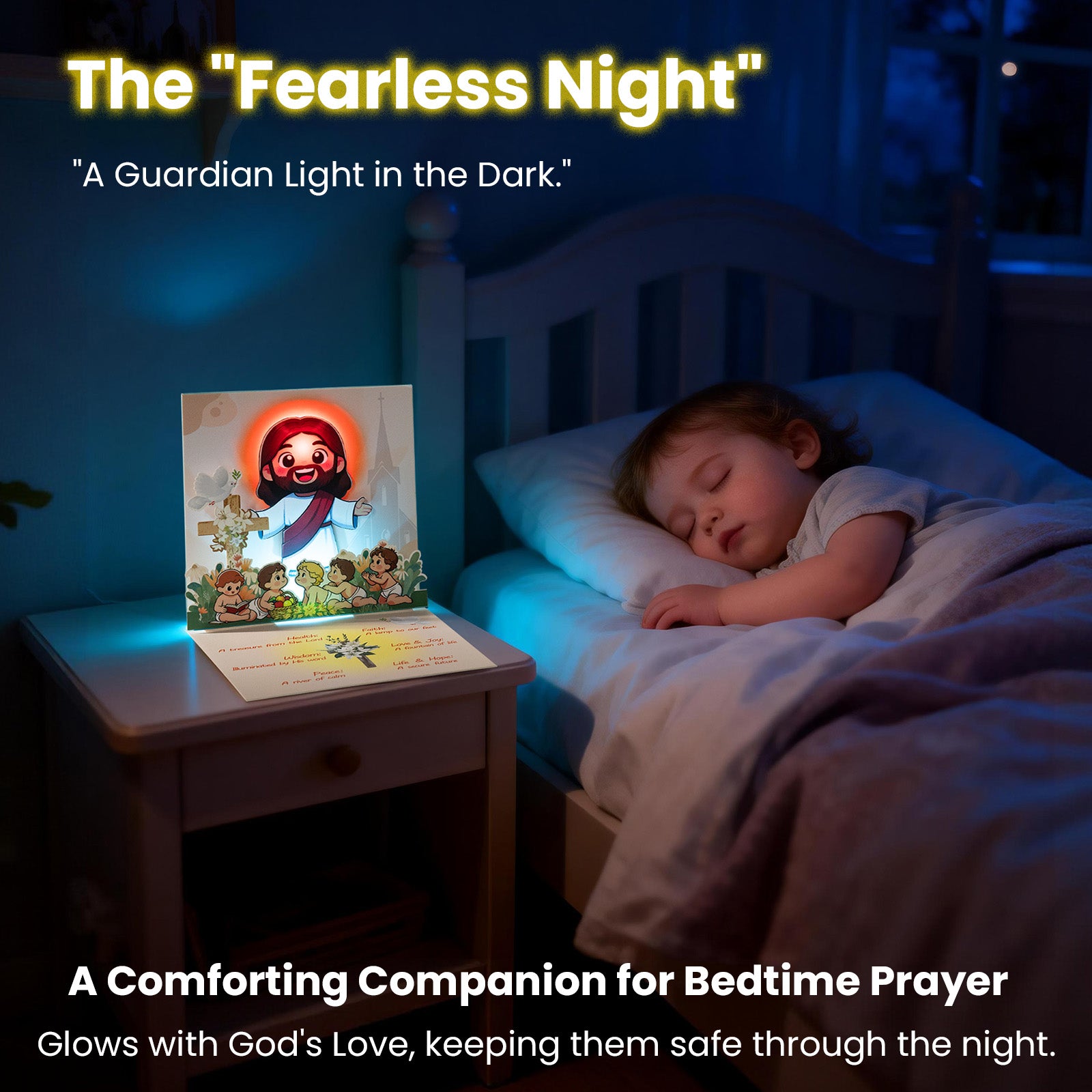 Baptism Card with Light & Music – Jesus Christening Greeting Card, Religious Keepsake Gift for Baby Boy or Girl,Man or Woman