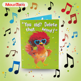 mountova Dancing Chicken Birthday Card, Funny Birthday Card for Men Women Kids, Music & Shaking Body Motion Greeting Card with Envelope, Unique Hilarious Birthday Gift, 5.9 Inch x 8.4 Inch