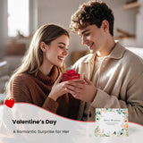 Couple exchanging gifts on Valentine's Day