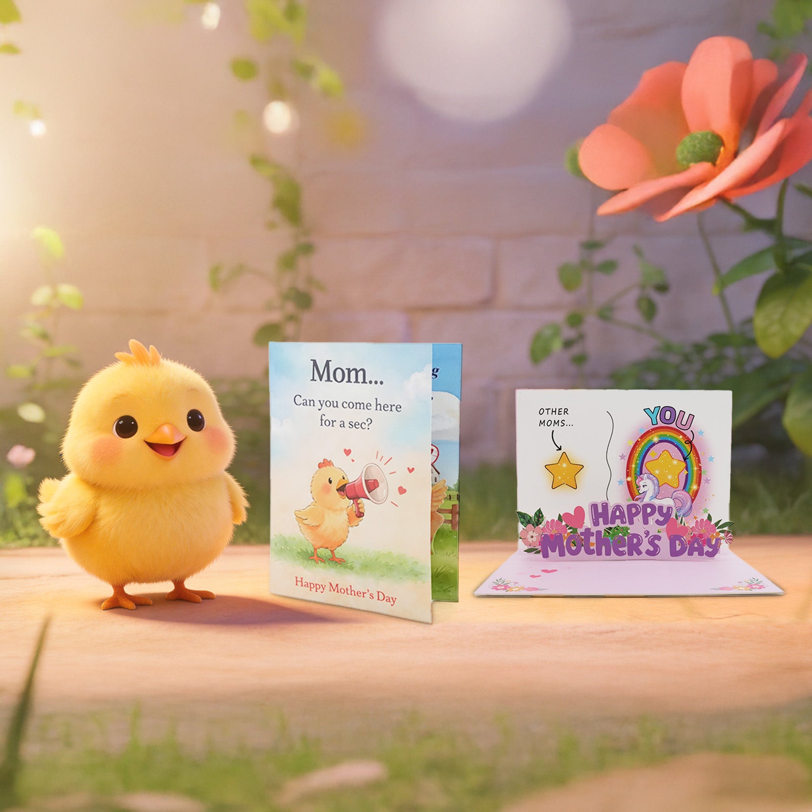 Mountova Fun Mother's Day Greeting Card, featuring sound and movement, including a musically shaking chick interactive card, and comes with an envelope. A perfect holiday card for mom and grandma.