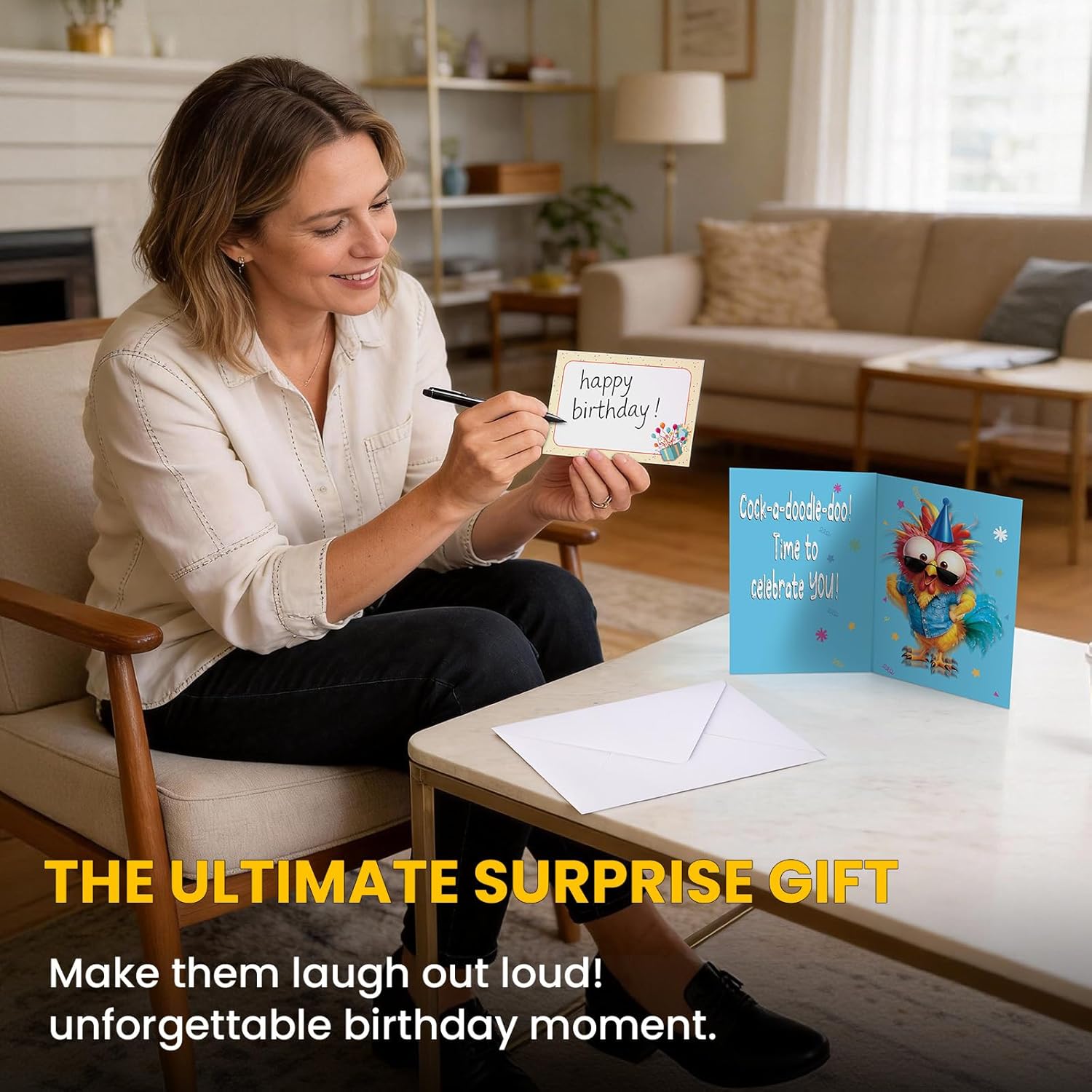 Cowboy Chicken Birthday Cards, Funny Birthday Card for Men Women Kids, MUSICAL & SHAKING Interactive Greeting Card with Envelope, Unique Hilarious Birthday Gift