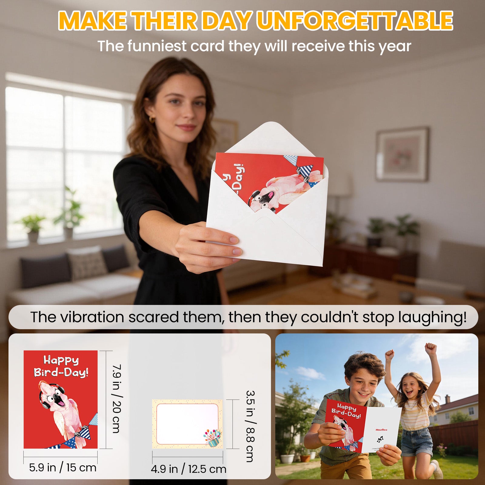 Funny Musical Birthday Card with Singing & Head-Banging Parrot, Sound & Shaking Pop Up Birthday Card for Men Women Kids, Happy Birthday Gift for Friends, Family, Coworkers