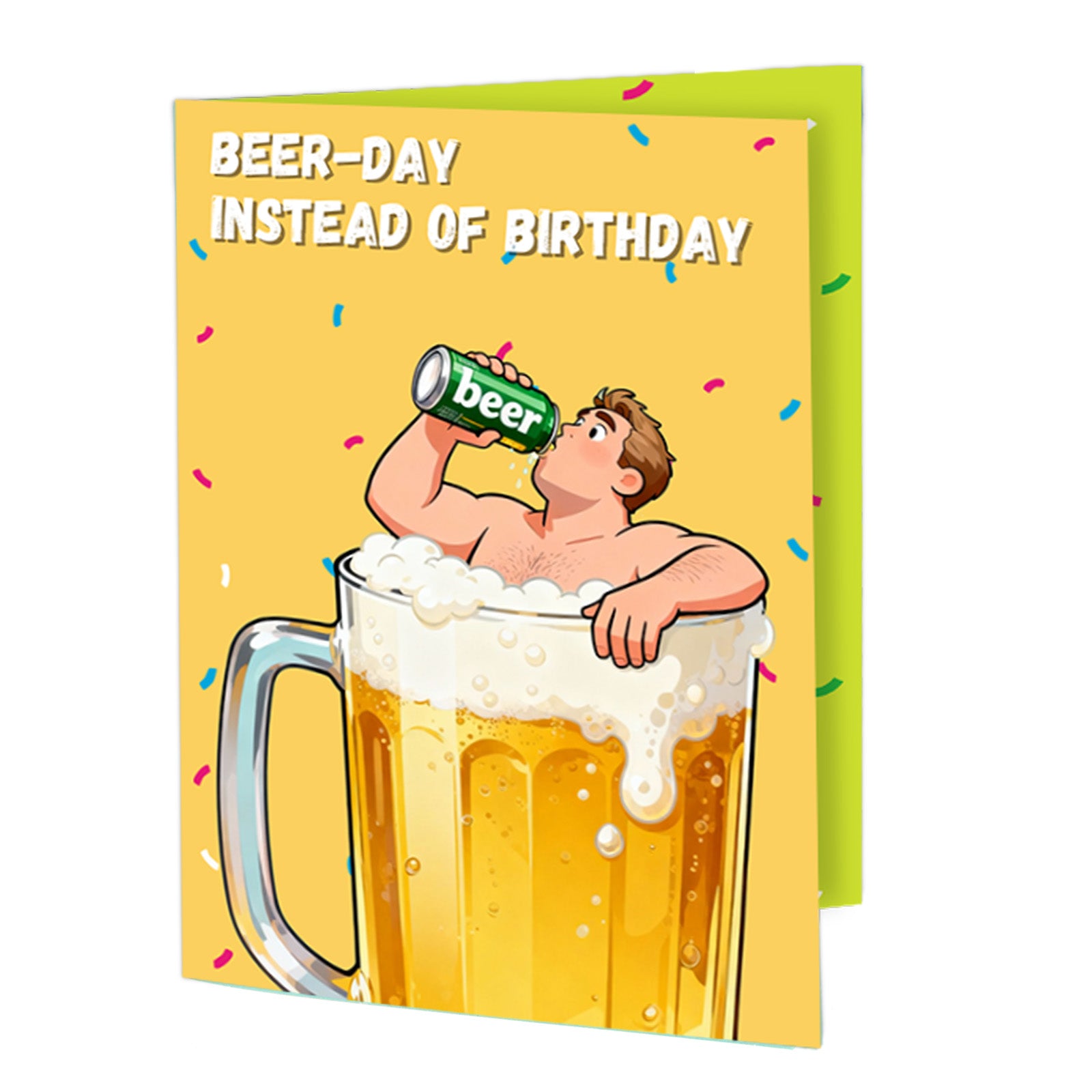 Funny pop-up Beer-Themed Birthday Cards - "Beer Day Instead of Birthday," fun and shaking cards, a hilarious gift for beer lovers, husbands, fathers, or friends