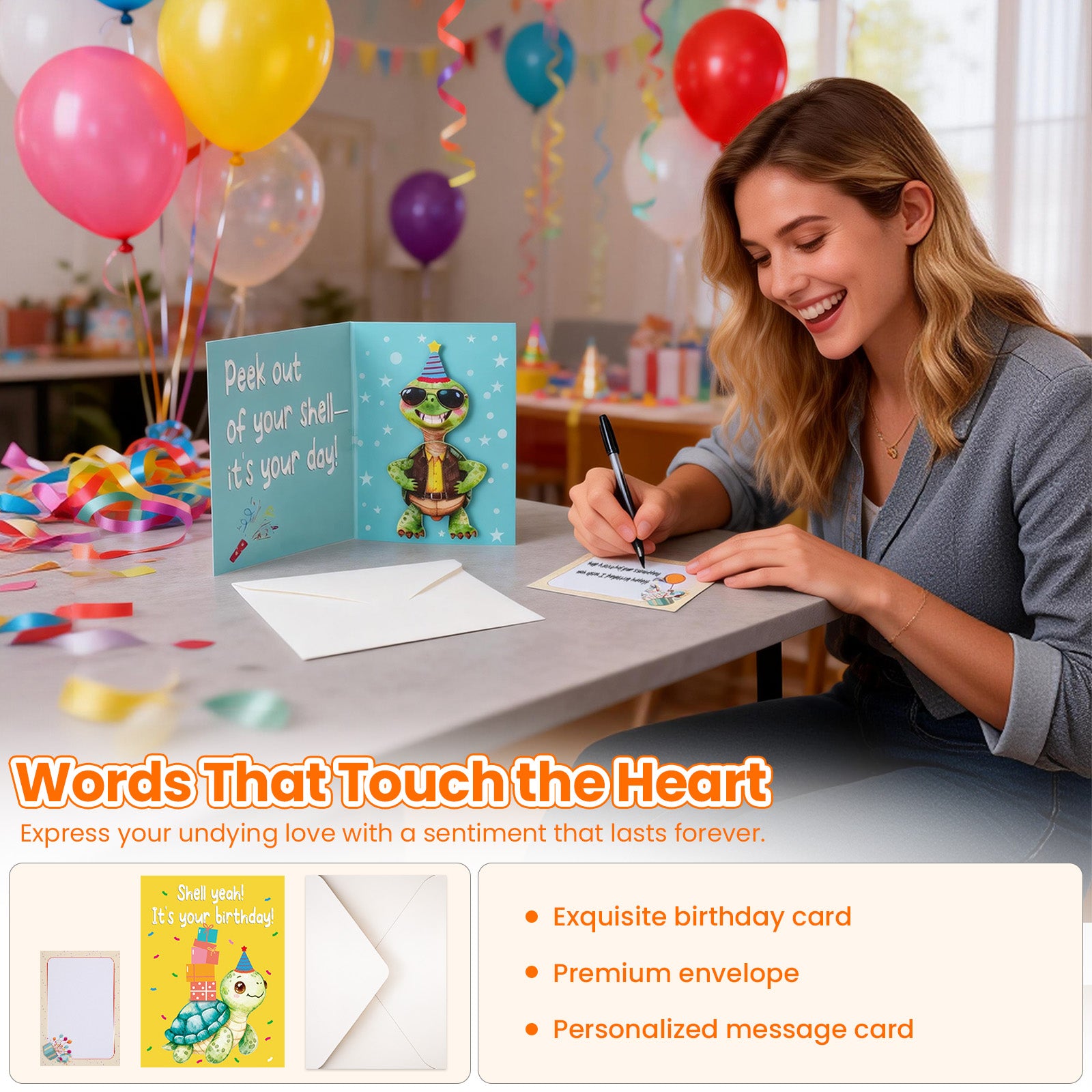 Musical Birthday Card That Plays the Happy Birthday Song with Sound & Motion – Cute Pop-Up Turtle Birthday Card, Funny&Animated Happy Birthday Gift for Kids, Women & Men