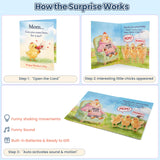 Mountova Fun Mother's Day Greeting Card, featuring sound and movement, including a musically shaking chick interactive card, and comes with an envelope. A perfect holiday card for mom and grandma.