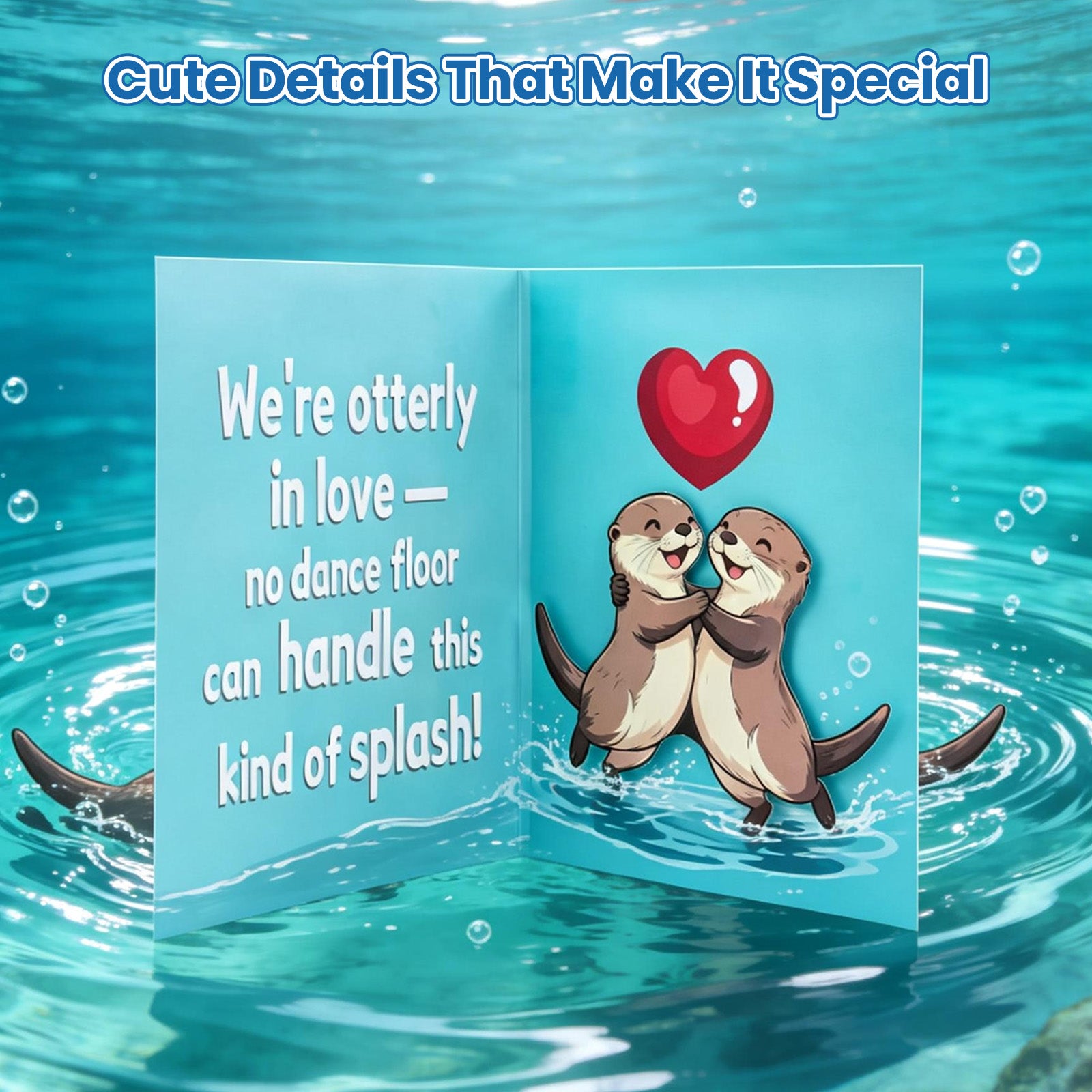 Funny Otter Dancing Birthday Card - "We're Otterly in Love" | Musical Pop-Up Card with Sound & LED Light | Cute Animal Valentine's Day or Anniversary Gift for Couples