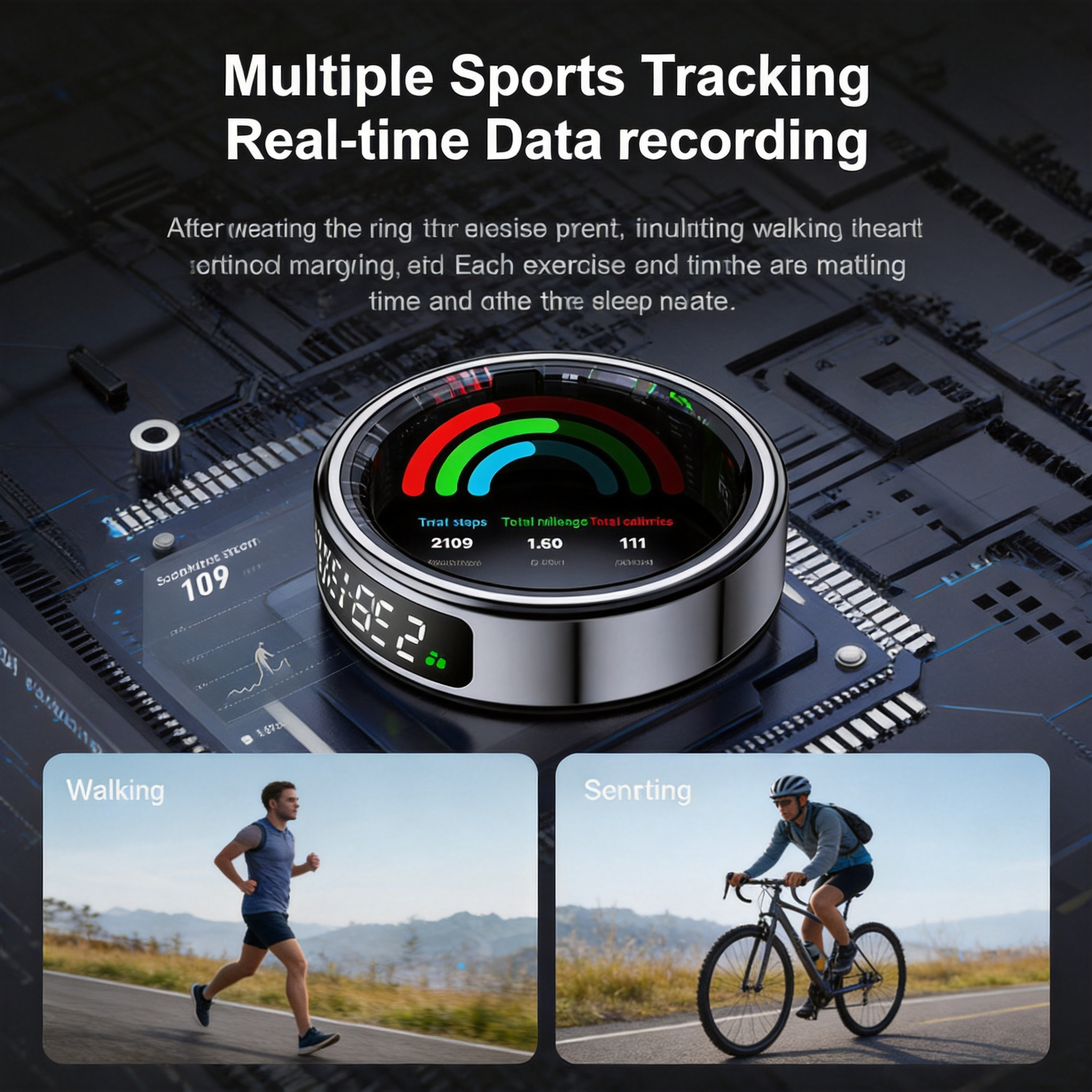 Father’s Day R11C Smart Ring for Dad Track Heart Rate Sleep Health Fitness Tracker Period Reminder Camera Control Perfect Gift for Dad Husband