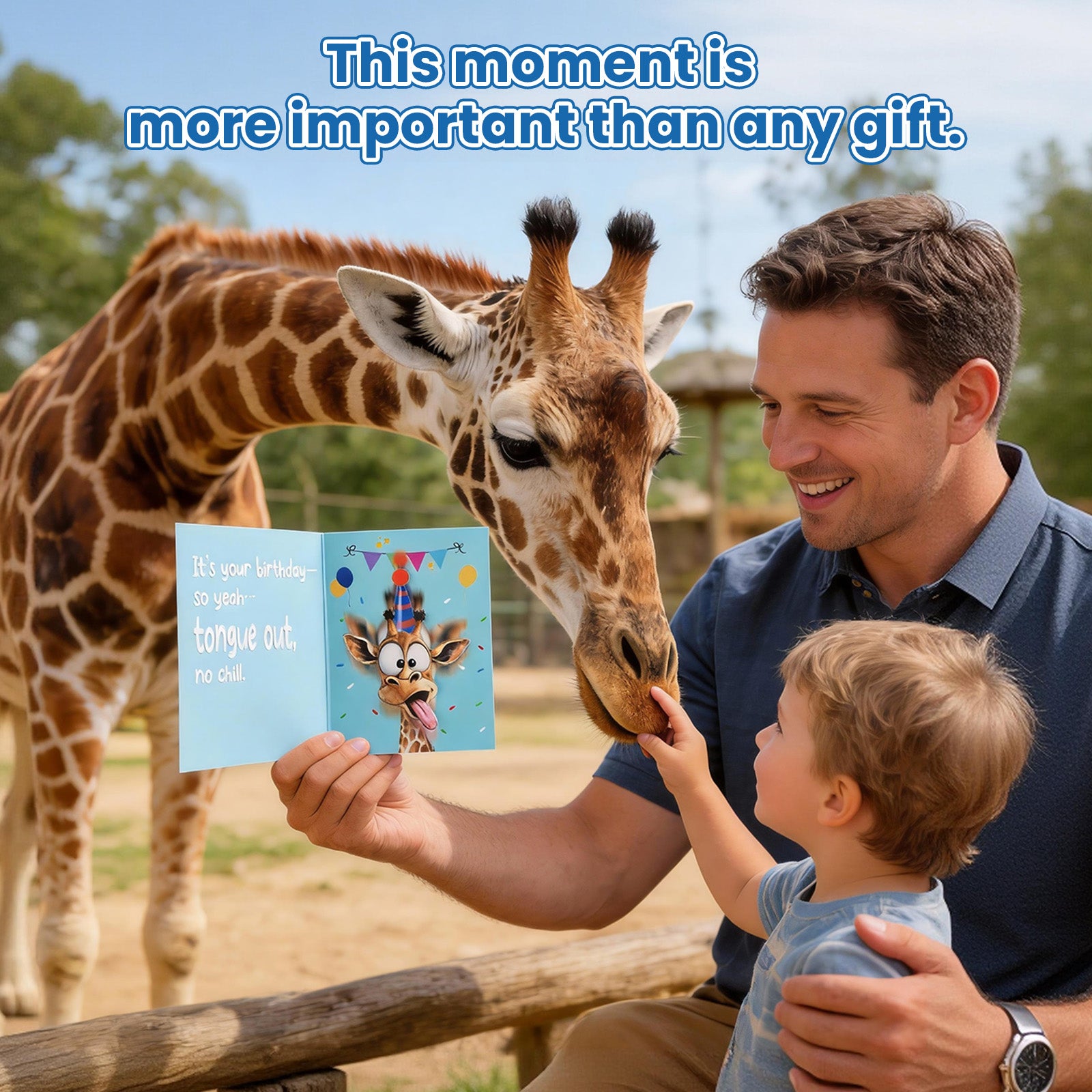 Mountova Funny Birthday Cards with Sound & Motion, Musical Shaking Giraffe Interactive Greeting Card for Women Men Kids, Happy Birthday Card with Envelope for Family Friends Coworker