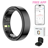 Gold-colored Stainless Steel Smart Ring – Fitness Tracker with 24/7 Sleep Tracking, Heart Rate,Blood Oxygen, Stress & Women's Cycle Monitor,IP68 & 5ATM Health & Fitness Tracker, iOS & Android Compatible, Charging Case Included