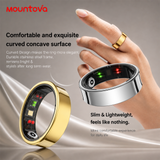Mountova UR5 Smart Ring for For Women & Men - Premium Stainless Steel Fitness Tracker with 24/7 Heart Rate, Sleep, Stress & Menstrual Cycle Tracking, Family Care Mode, 5ATM Waterproof , No Subscription, iOS & Android Compatible, Gift Box Included,sohochic