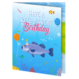 Jumping Fish Card - Birthday Musical Greeting Card with 3D Fish Design Auto-Plays Birthday Song Fun Gift for Anglers Boyfriend or Dad Lights Up & Plays Music，Holiday Gift