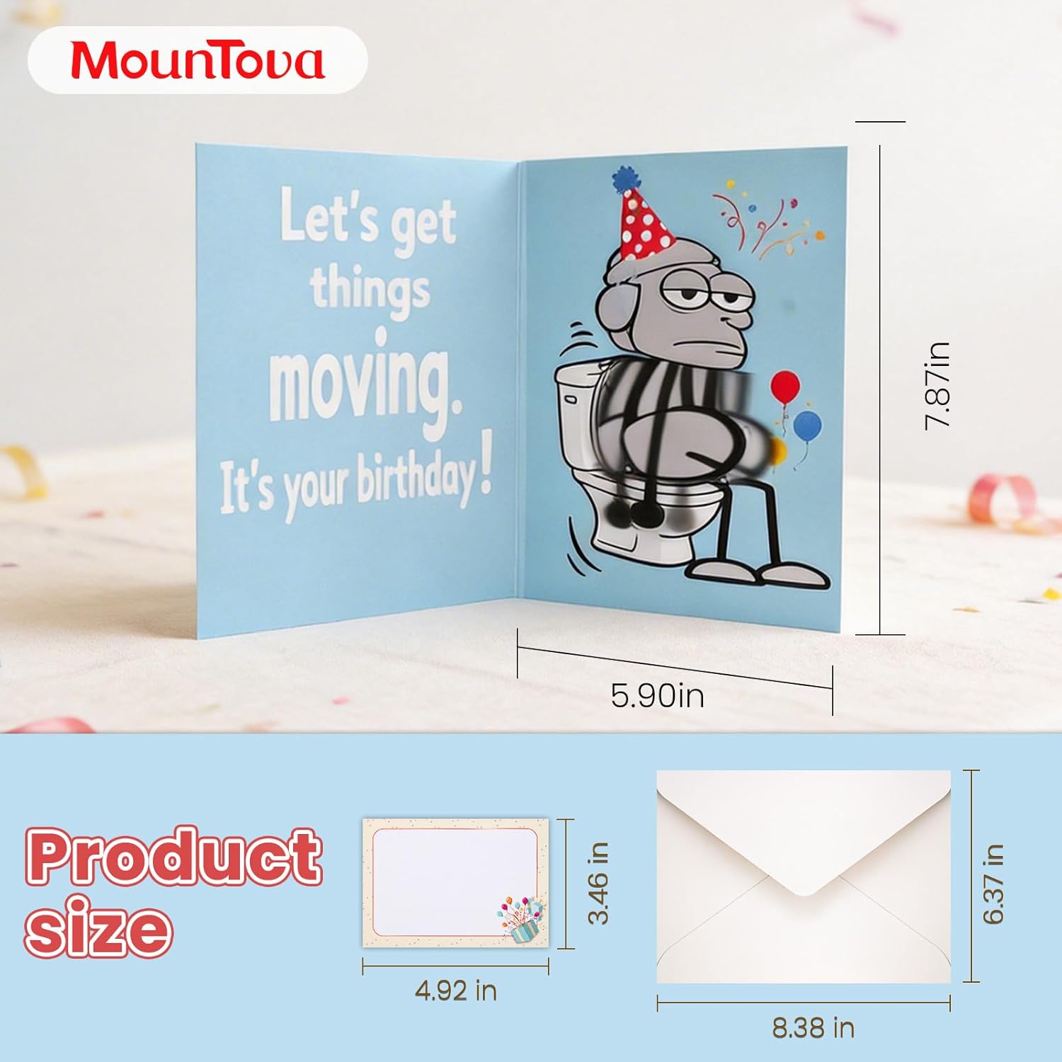 Funny Birthday  pop-up Card, Hilarious Birthday Cards for Men Women, Him - 3D Pop Up Constipation Gag Gifts for Husband, Dad - Rude Birthday Greeting Card with Envelope