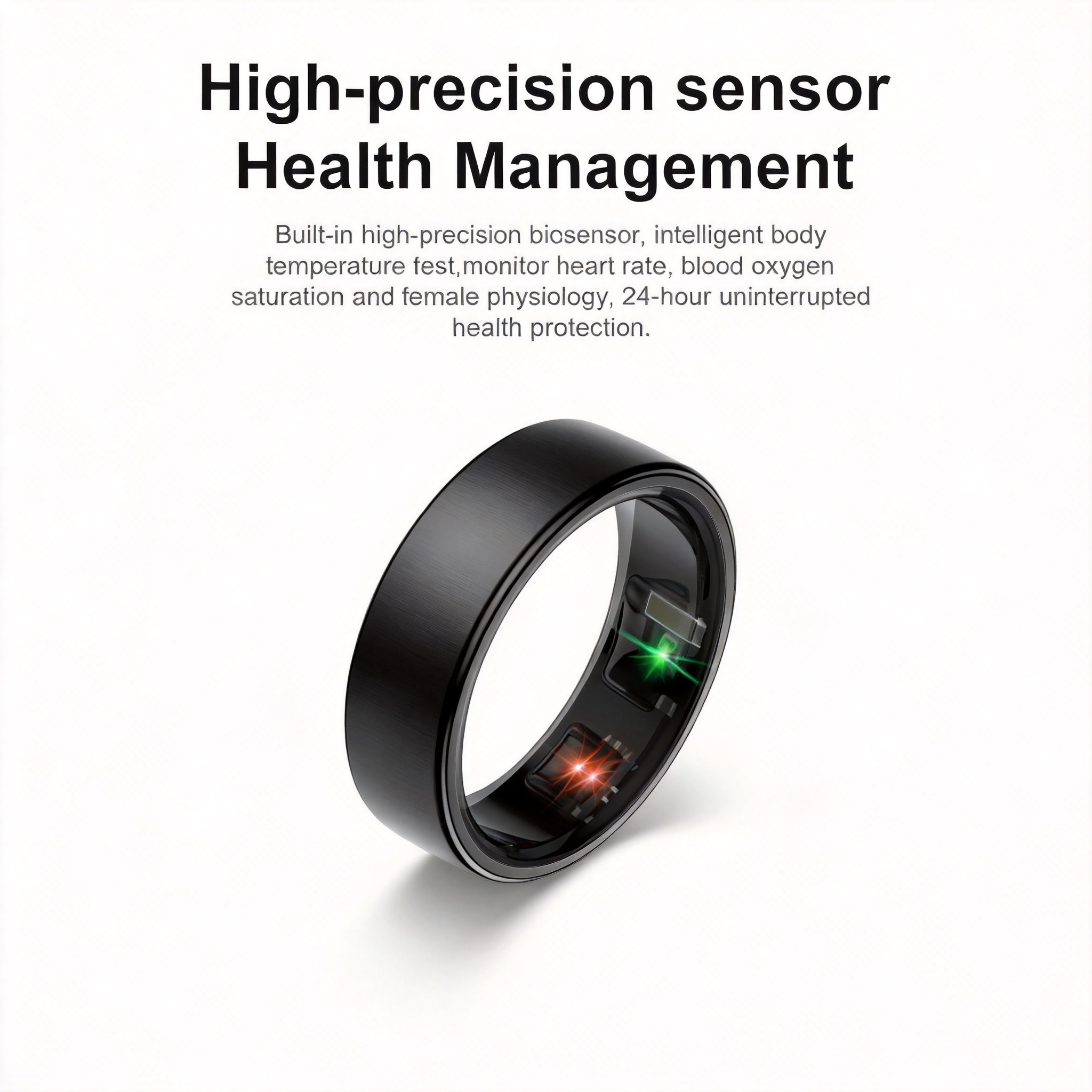 Smart Ring Dual Chip Health Monitoring Activity Tracker 5ATM Water Resistant Wireless Charging 24 7 Heart Rate Monitor Fitness Sports Daily Use Gift for Dad Men,R10