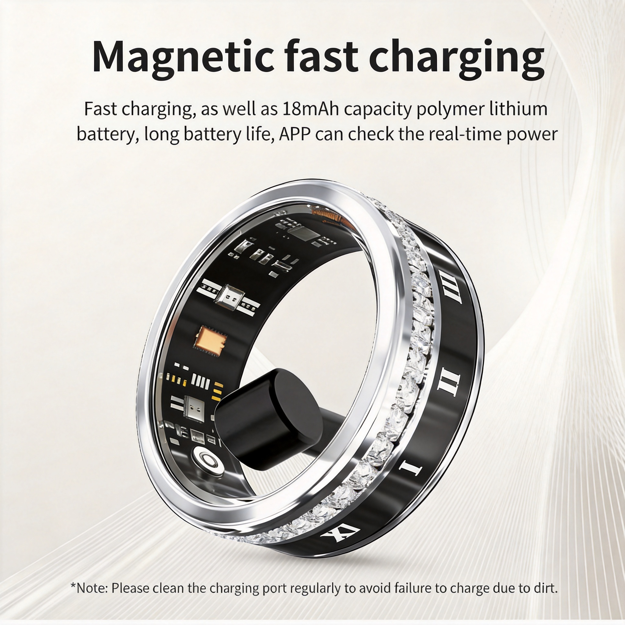 Unisex Colorblock Patchwork Design StainlessSteel Ring, Multifunctional Smart Ring, FashionAccessories for Men & Women, Wearable