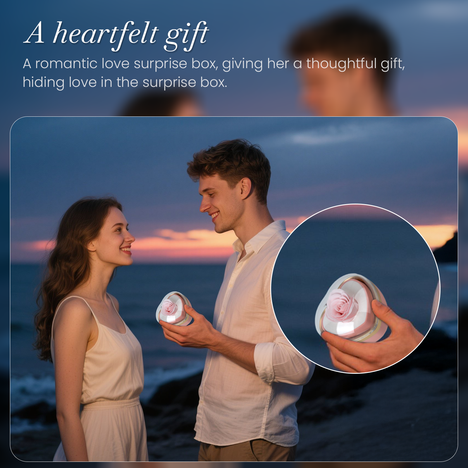 Automatic Flip Gift Box Heart Shape