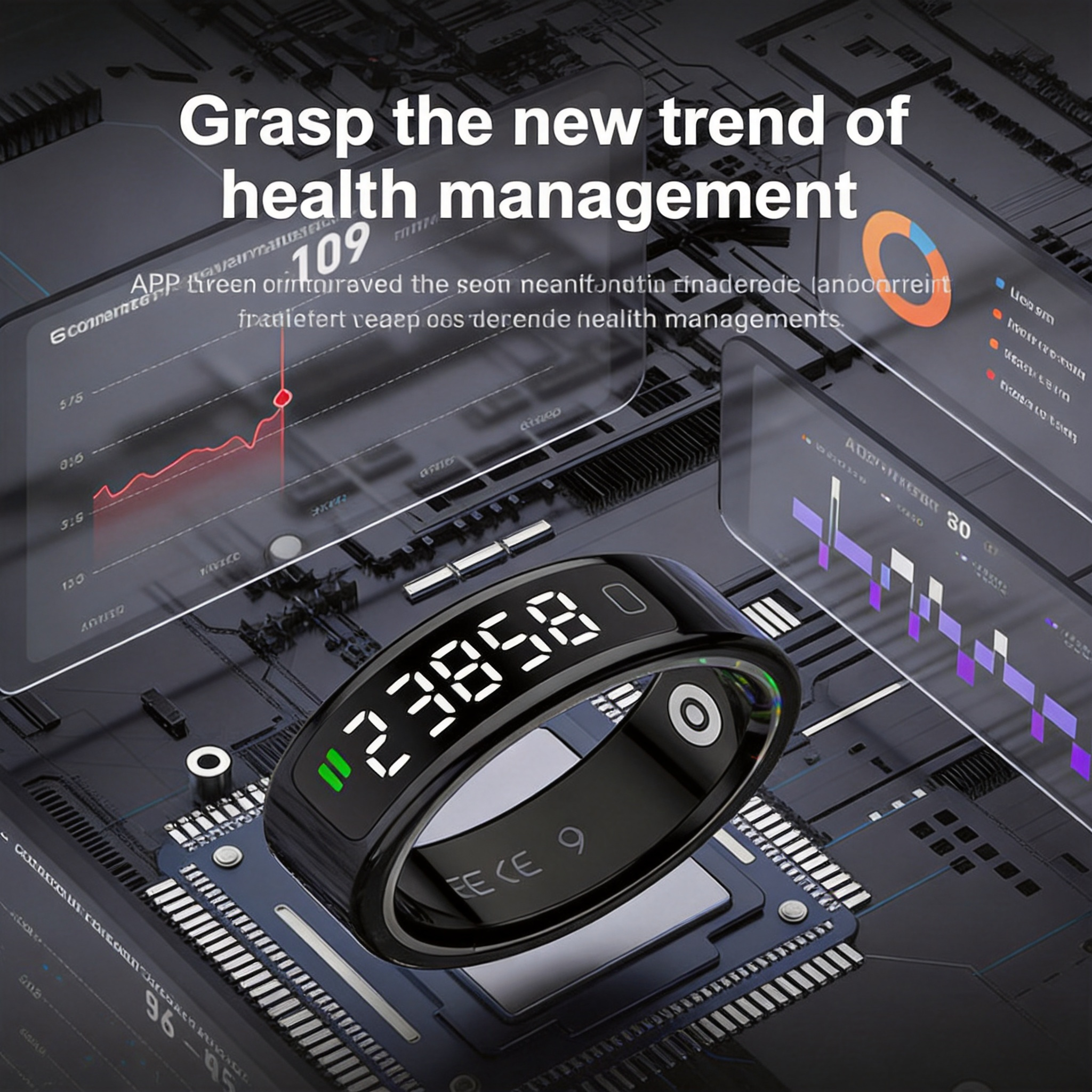 Father’s Day R11C Smart Ring for Dad Track Heart Rate Sleep Health Fitness Tracker Period Reminder Camera Control Perfect Gift for Dad Husband