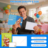 Funny SHAKING & MUSICAL Birthday Cards for Women Men, Hilarious Horse-Themed Pop Up Bday Card with Envelope & Note Card for Friends Coworkers, 5.9 x 7.9 Inches
