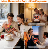 Anniversary Card with Music and Lights, 3D Pop Up Happy Anniversary Cards for Women Men Wife Husband Couple, Beach Vacation Invitation Card for Him or Her