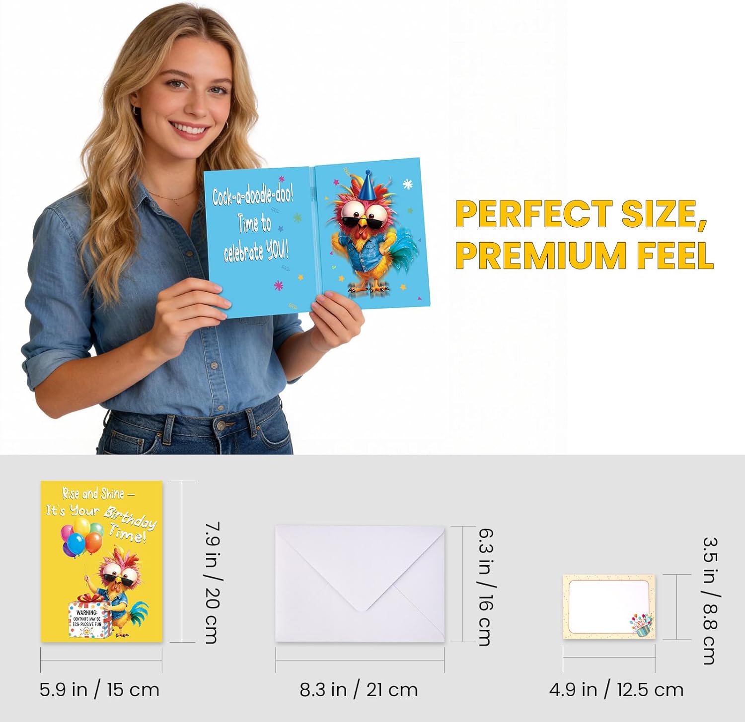 Cowboy Chicken Birthday Cards, Funny Birthday Card for Men Women Kids, MUSICAL & SHAKING Interactive Greeting Card with Envelope, Unique Hilarious Birthday Gift